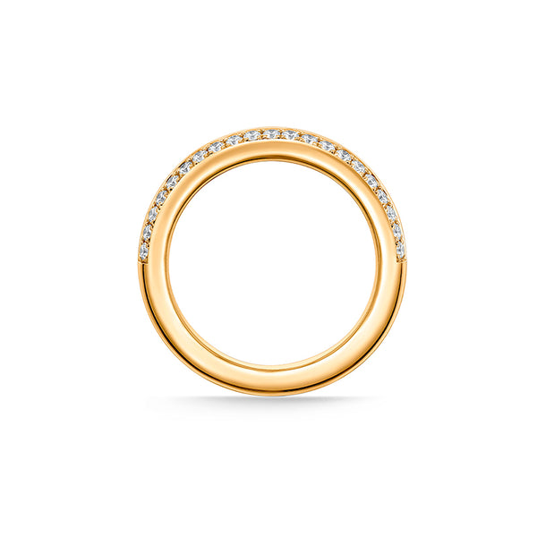 HEARTS ON FIRE 'BARRE' 18CT YELLOW GOLD PAVE DIAMOND BAND (Image 3)