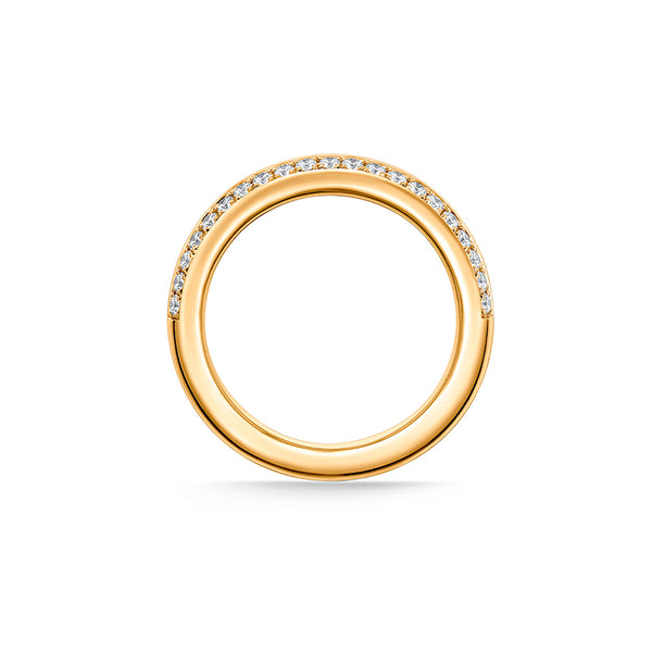 HEARTS ON FIRE 'BARRE' 18CT YELLOW GOLD PAVE DIAMOND BAND (Image 3)
