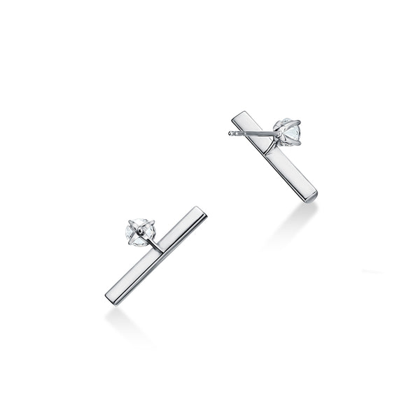 HEARTS ON FIRE 'BARRE' 18CT WHITE GOLD FLOATING DIAMOND PAVE CLIMBER EARRINGS (Image 2)