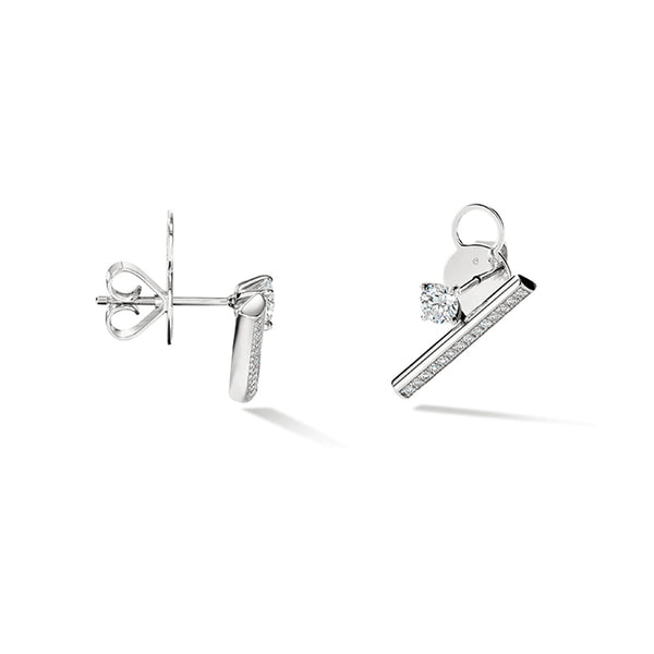 HEARTS ON FIRE 'BARRE' 18CT WHITE GOLD FLOATING DIAMOND PAVE CLIMBER EARRINGS (Image 3)