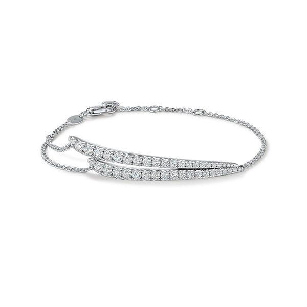 HEARTS ON FIRE VELA 18CT WHITE GOLD FRENCH CUT DIAMOND BRACELET (Image 1)