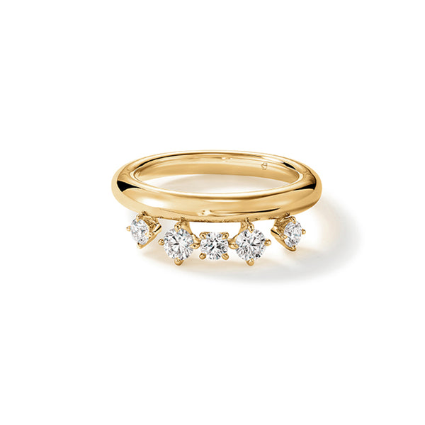 HEARTS ON FIRE 'BARRE' 18CT YELLOW GOLD FLOATING DIAMOND RING (Image 1)