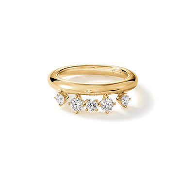 HEARTS ON FIRE 'BARRE' 18CT YELLOW GOLD FLOATING DIAMOND RING