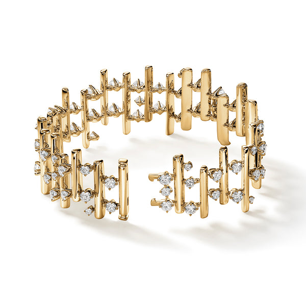 HEARTS ON FIRE 'BARRE' 18CT YELLOW GOLD MULTI-ROW DIAMOND BRACELET (Image 2)