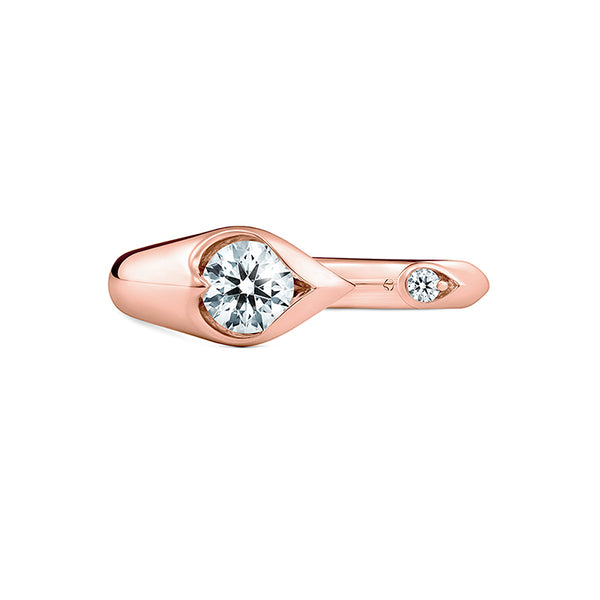 HEARTS ON FIRE 'LU' 18CT ROSE GOLD OPEN DIAMOND DROPLET RING (Image 2)