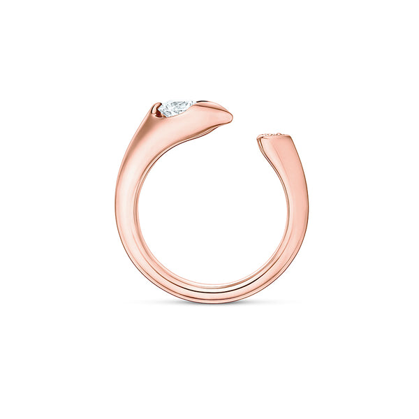 HEARTS ON FIRE 'LU' 18CT ROSE GOLD OPEN DIAMOND DROPLET RING (Image 3)