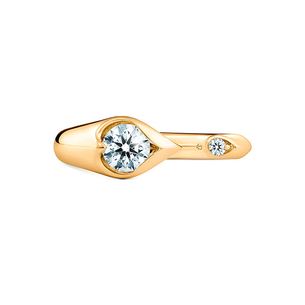HEARTS ON FIRE 'LU' 18CT YELLOW GOLD OPEN DIAMOND DROPLET RING (Image 2)