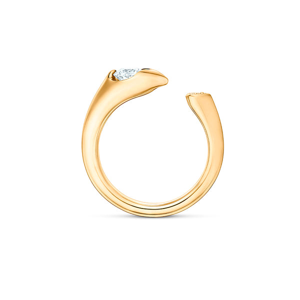 HEARTS ON FIRE 'LU' 18CT YELLOW GOLD OPEN DIAMOND DROPLET RING (Image 3)