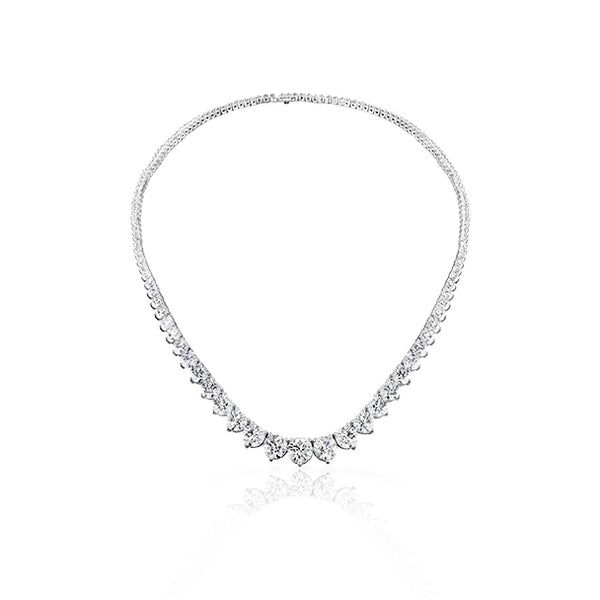 HEARTS ON FIR 'TEMPTATION' THREE PRONG 18CT WHITE GOLD 20CT DIAMOND NECKLACE (Image 1)