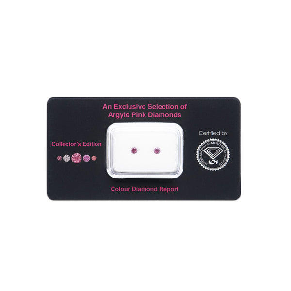 0.13CT = 2 FANCY VIVID PURPLISH PINK SI2 ROUND BRILLIANT CUT LOOSE ARGYLE PINK DIAMOND IGI COLLECTORS EDITION (Image 2)