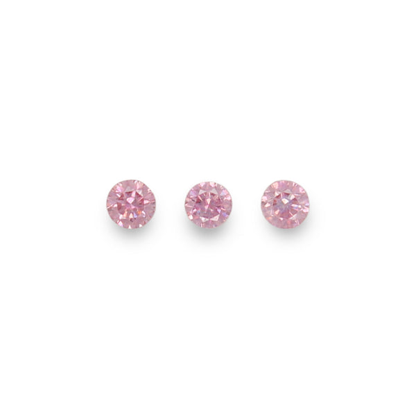 0.14CT = 3 X FANCY PINK/VVS1 ROUND BRILLIANT CUT ARGYLE PINK DIAMONDS - IGI COLLECTORS EDITION (Image 1)