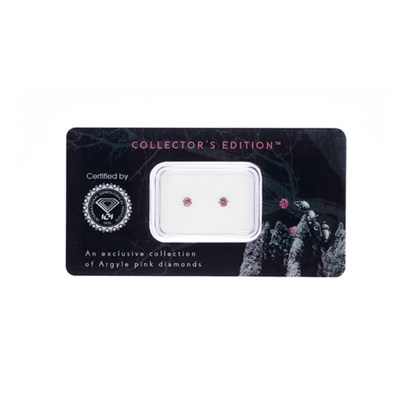 0.12CT = 2 FANCY VIVID PURPLISH PINK/SI2 ROUND BRILLIANT CUT ARGYLE PINK DIAMONDS - IGI COLLECTORS EDITION (Image 2)