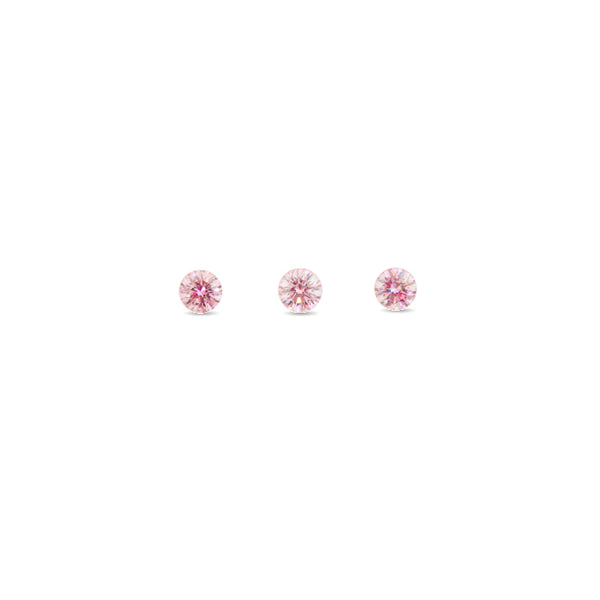 0.21CT = 3 FANCY PINK/SI2-6PP-5P ROUND BRILLIANT CUT ARGYLE PINK DIAMONDS IGI COLLECTORS EDITION (Image 1)