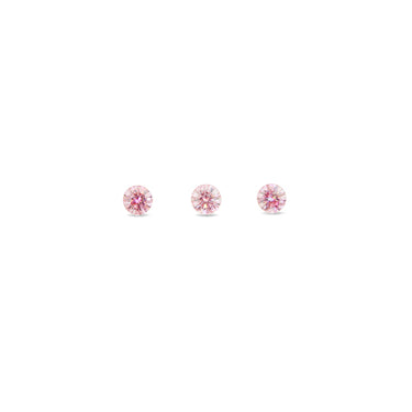 0.21CT = 3 FANCY PINK/SI2-6PP-5P ROUND BRILLIANT CUT ARGYLE PINK DIAMONDS IGI COLLECTORS EDITION