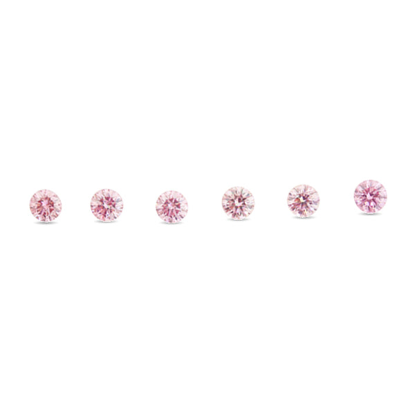 0.25CT = 6 FANCY PINK -FANCY PURPLISH PINK/SI2 ROUND BRILLIANT CUT ARGYLE PINK DIAMONDS IGI COLLECTORS EDITION (Image 1)