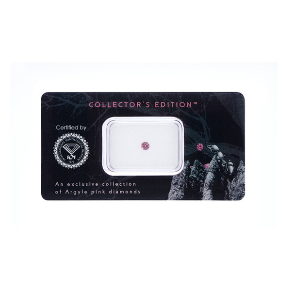 0.11CT FANCY VIVID PURPLISH PINK /SI2 ROUND BRILLIANT CUT ARGYLE PINK DIAMOND IGI COLLECTORS EDITION (Image 2)