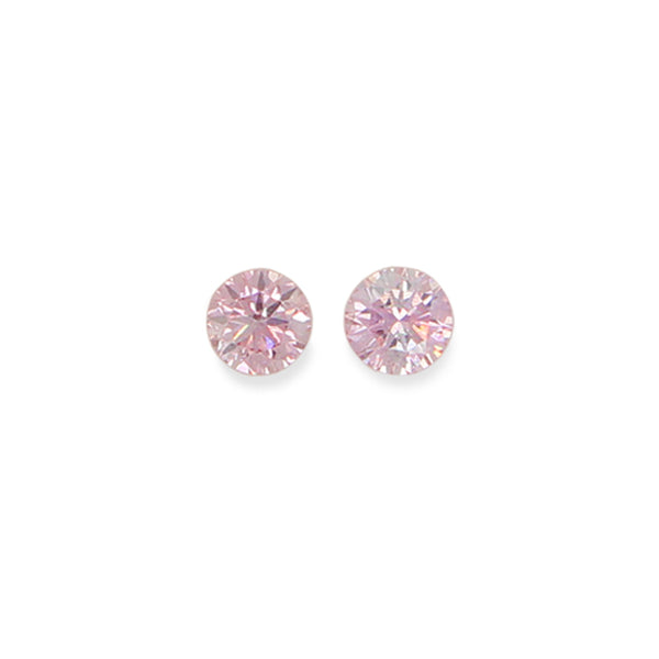 0.22CT = 2 FANCY INTENSE PURPLE PINK/SI1 ROUND BRILLIANT CUT ARGYLE PINK DIAMONDS - IGI COLLECTORS EDITION (Image 1)