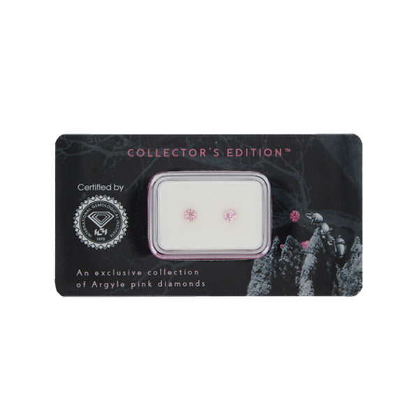 0.22CT = 2 FANCY INTENSE PURPLE PINK/SI1 ROUND BRILLIANT CUT ARGYLE PINK DIAMONDS - IGI COLLECTORS EDITION (Image 2)