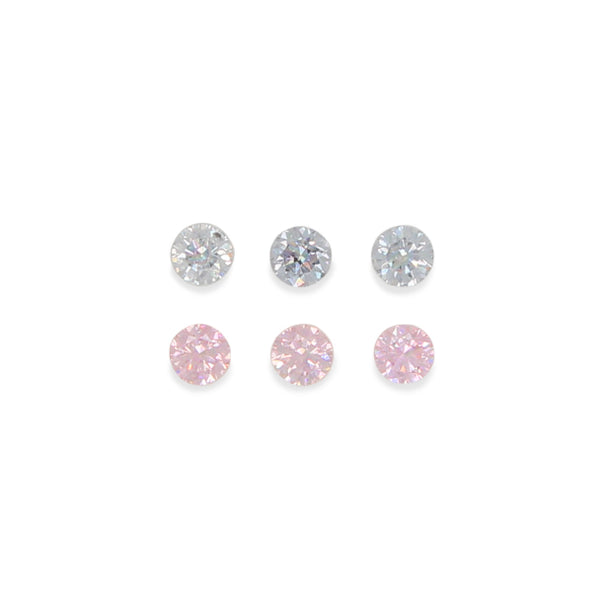 0.16CT = 6 x FANCY PINK-FANCY GREY BLUE/SI2 ROUND BRILLIANT CUT ARGYLE PINK DIAMONDS - IGI COLLECTORS EDITION (Image 1)