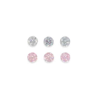 0.16CT = 6 x FANCY PINK-FANCY GREY BLUE/SI2 ROUND BRILLIANT CUT ARGYLE PINK DIAMONDS - IGI COLLECTORS EDITION