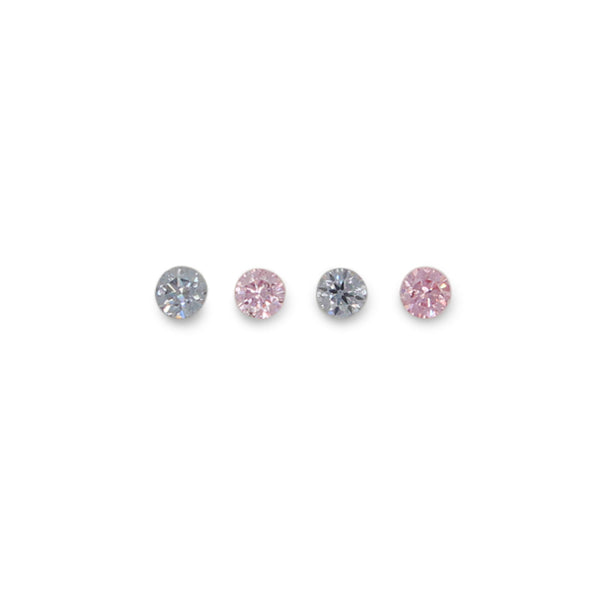 0.11CT = 4 X FANCY INTENSE PINK-FANCY INTENSE BLUE/SI1 ROUND BRILLIANT CUT ARGYLE PINK DIAMONDS - IGI COLLECTORS EDITION (Image 1)