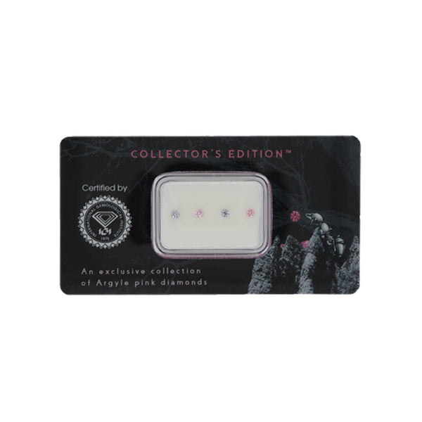 0.11CT = 4 X FANCY INTENSE PINK-FANCY INTENSE BLUE/SI1 ROUND BRILLIANT CUT ARGYLE PINK DIAMONDS - IGI COLLECTORS EDITION (Image 2)