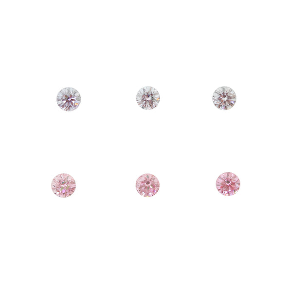 0.20CT = 6 X FANCY INTENSE PINK-FANCY INTENSE BLUE/SI2 ROUND BRILLIANT CUT ARGYLE PINK DIAMONDS IGI COLLECTORS EDITION (Image 1)