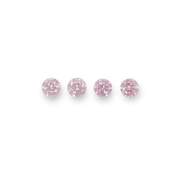 0.17CT = 4 X FANCY PINK-FANCY PURPLE PINK/SI2 ROUND BRILLIANT CUT ARGYLE PINK DIAMONDS - IGI COLLECTORS EDITION (Image 1)