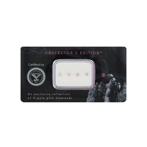 0.17CT = 4 X FANCY PINK-FANCY PURPLE PINK/SI2 ROUND BRILLIANT CUT ARGYLE PINK DIAMONDS - IGI COLLECTORS EDITION (Image 2)