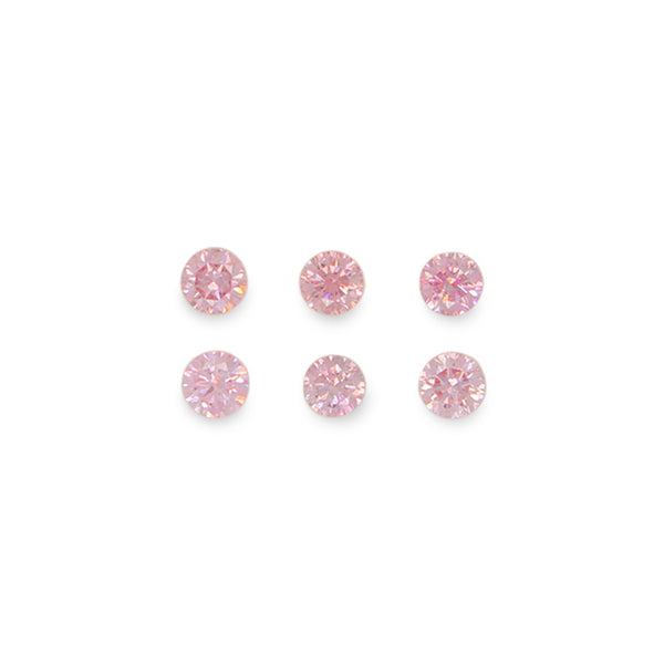 0.40CT = 6 X FANCY INTENSE PINK/SI1 ROUND BRILLIANT CUT ARGYLE PINK DIAMONDS - IGI COLLECTORS EDITION (Image 1)