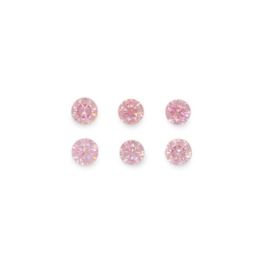 0.40CT = 6 X FANCY INTENSE PINK/SI1 ROUND BRILLIANT CUT ARGYLE PINK DIAMONDS - IGI COLLECTORS EDITION