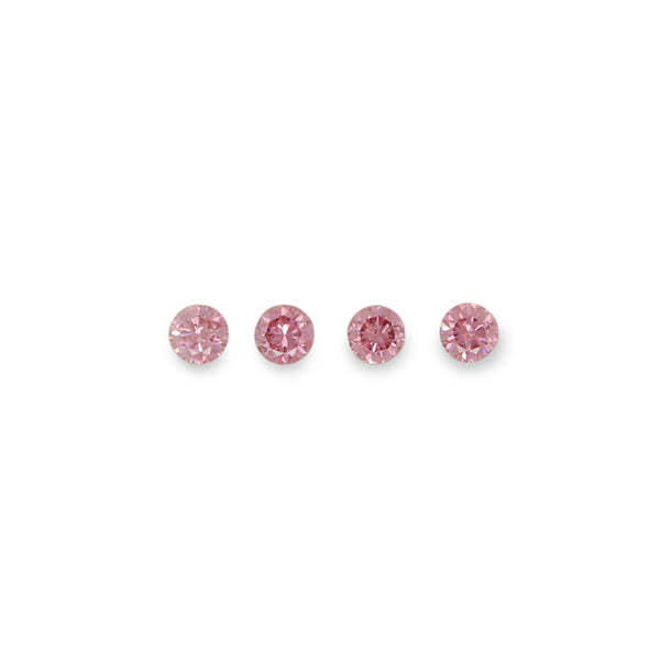0.17CT = 4 X FANCY INTENSE PINK/SI2 ROUND BRILLIANT CUT ARGYLE PINK DIAMONDS - IGI COLLECTORS EDITION TENDER MELEE (Image 1)