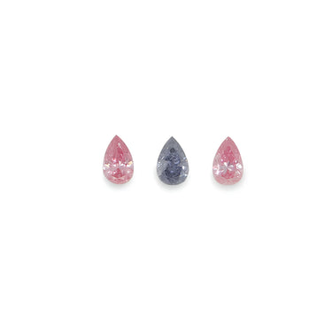 0.15CT = 3 X FANCY INTENSE VIOLETISH GREY (X2) AND FANCY INTENSE PINK (X1)/SI1 PEAR SHAPED ARGYLE PINK DIAMONDS - IGI COLLECTORS EDITION