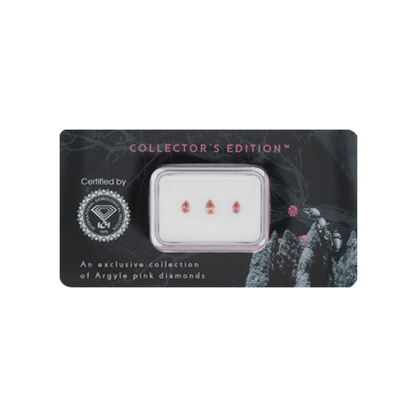 0.19CT = 3 X FANCY INTENSE ORANGE PINK-FANCY INTENSE PINK/VS2 PEARSHAPED ARGYLE PINK DIAMONDS - IGI COLLECTORS EDITION (Image 2)