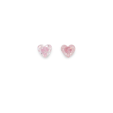 0.13CT = 2 FANCY PINK HEART MODIFIED BRILLIANT CUT ARGYLE PINK DIAMONDS - IGI COLLECTORS EDITION
