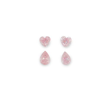 4 X FANCY PINK/SI1 HEART SHAPE AND PEAR SHAPE ARGYLE PINK DIAMONDS - IGI COLLECTORS EDITION