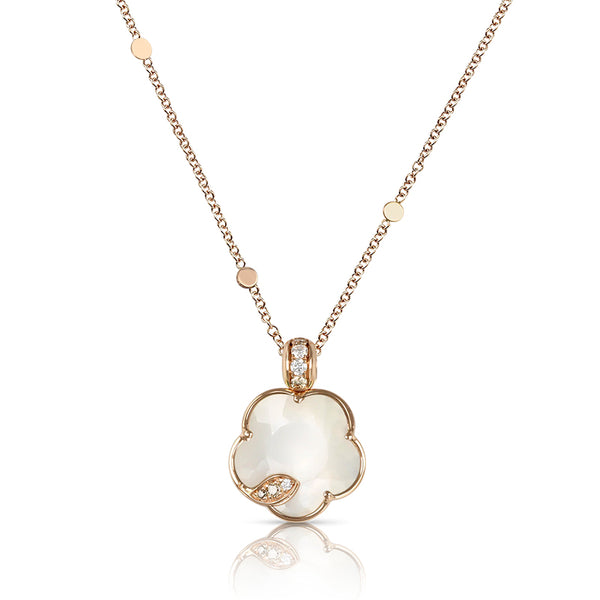 PASQUALE BRUNI PETIT JOLI LUNAIRE 18CT ROSE GOLD PEARL OF THE MOON GEM & DIAMOND NECKLACE (Image 1)