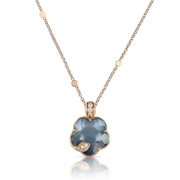 PASQUALE BRUNI PETIT JOLI LUNAIRE 18CT ROSE GOLD LUNAR NIGHT BLUE GEM & DIAMOND NECKLACE (Image 1)