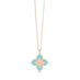 ROBERTO COIN 'PRINCESS FLOWER' 18CT ROSE & WHITE GOLD TURQUOISE & DIAMOND NECKLACE (Thumbnail 2)