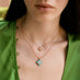 ROBERTO COIN 'PRINCESS FLOWER' 18CT ROSE & WHITE GOLD TURQUOISE & DIAMOND NECKLACE (Thumbnail 5)