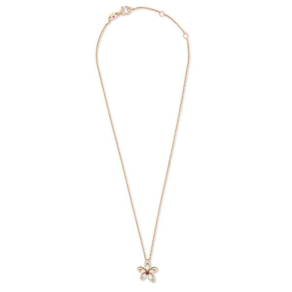 ROBERTO COIN TIARÉ 18CT ROSE GOLD MOTHER OF PEARL, RUBELLITE & DIAMOND NECKLACE (Image 2)