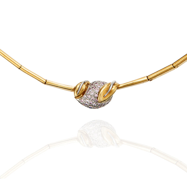 18CT YELLOW GOLD AND 18CT WHITE GOLD ARGYLE PINK DIAMOND NECKLET (Image 2)