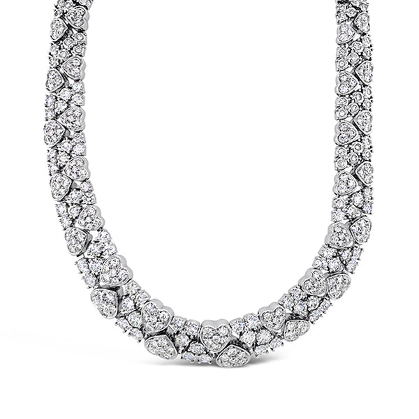 NEW ITALIAN ART 18CT WHITE GOLD DIAMOND COLLIER (Image 1)