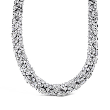 NEW ITALIAN ART 18CT WHITE GOLD DIAMOND COLLIER