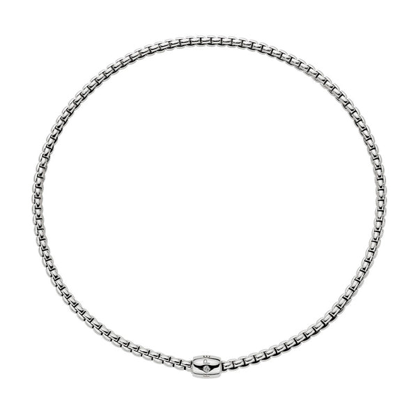 FOPE 'EKA' 18CT WHITE GOLD PAVE DIAMOND NECKLACE 43CM (Image 1)