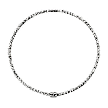 FOPE 'EKA' 18CT WHITE GOLD PAVE DIAMOND NECKLACE 43CM