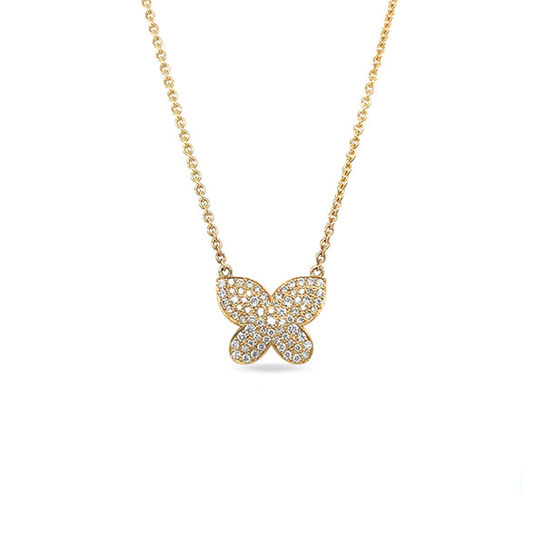 BUTTERFLY 18CT YELLOW GOLD DIAMOND NECKLACE (Image 1)