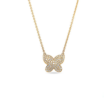 BUTTERFLY 18CT YELLOW GOLD DIAMOND NECKLACE