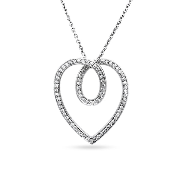 STOCKERT 18CT WHITE GOLD DIAMOND HEART PENDANT WITH TRACE CHAIN (Image 2)