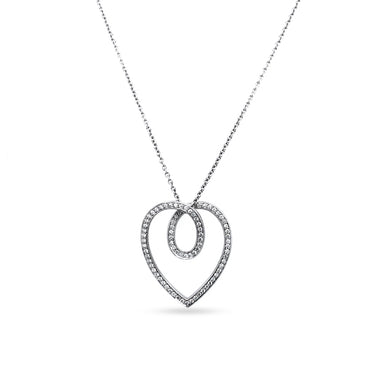 STOCKERT 18CT WHITE GOLD DIAMOND HEART PENDANT WITH TRACE CHAIN